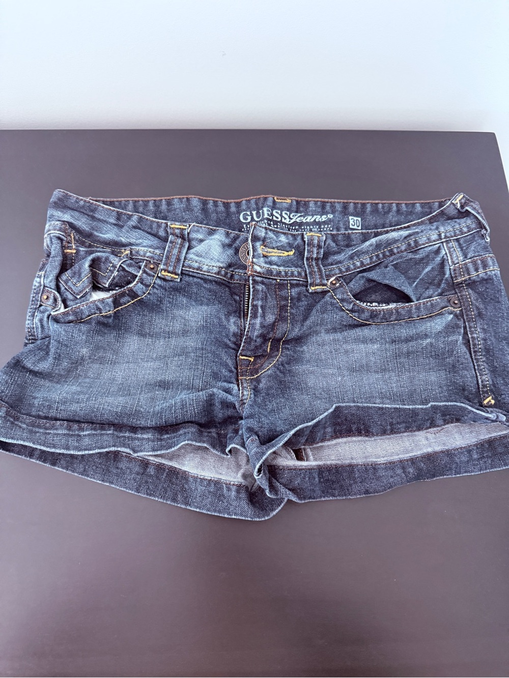 Guess Dark Wash Denim Cutoff Shorts